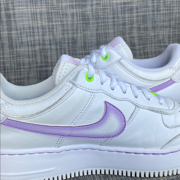 Nike Women's Air Force 1 Shadow 'White Electric Green' Sneakers Shoes size 8 - Picture 11 of 13